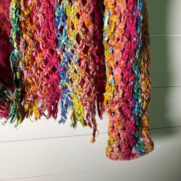 Sandy Starkman Sz L Funky Maximalist Colorful Y2K Woven Ribbon Textile Jacket - Picture 7 of 9